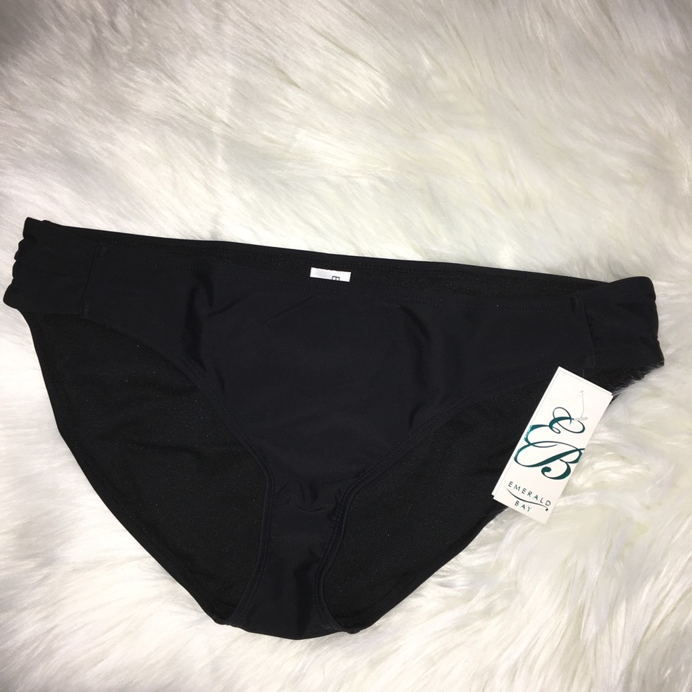 NWT Emerald Bay Women’s Black Bikini Bottom Swimsuit